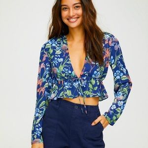 Aritzia Sunday Best Birds of Paradise blouse